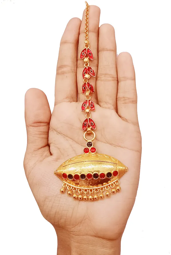 Assamese_Copper_Red_Black_Maang_Tikka_For_Women_&_Girl